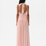 ALINA - Open-back ruched maxi jersey dress