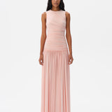 ALINA - Open-back ruched maxi jersey dress