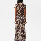 SINY - Printed mesh semi-sheer maxi skirt