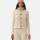 LESNA - High-neck cable knit vest