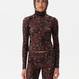 MON - Turtleneck velvet top with devoré detail