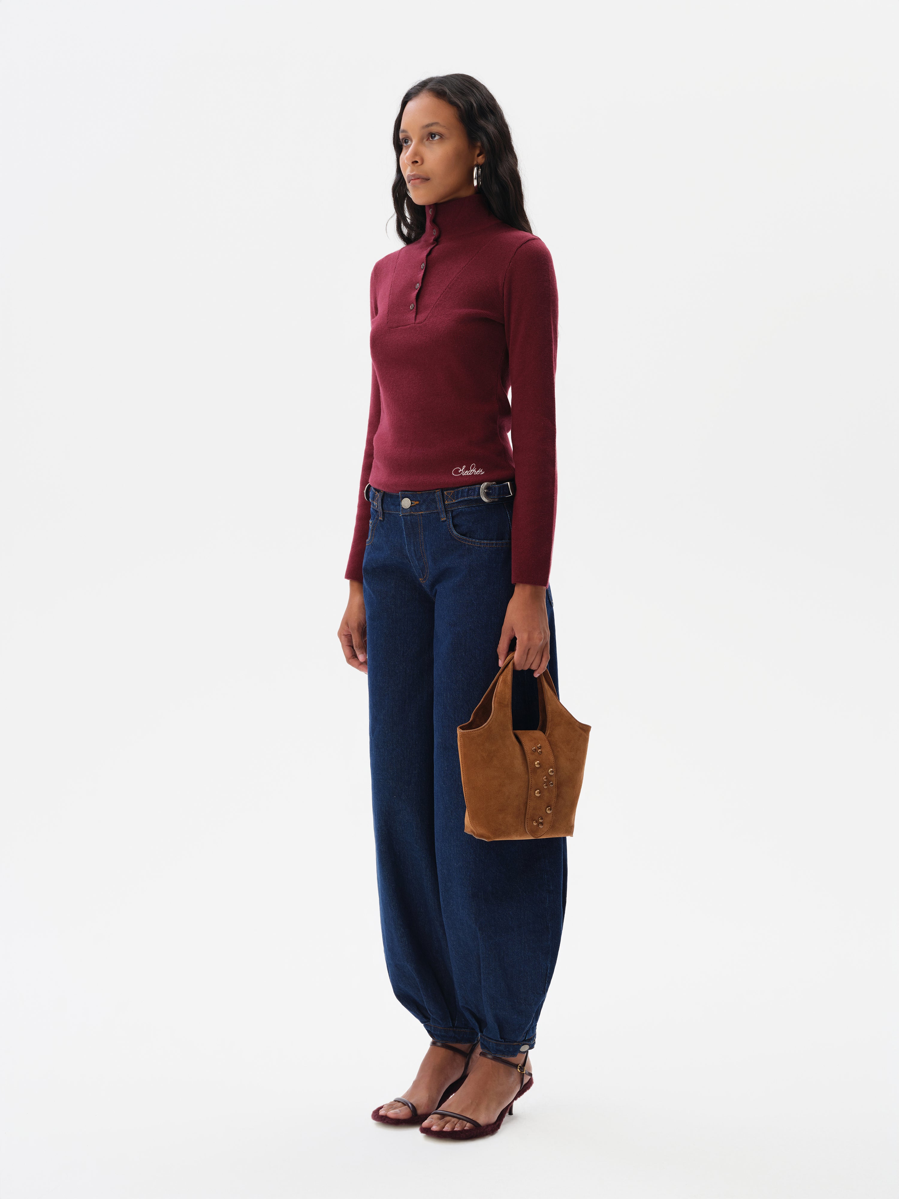 ELORA - High neck cashmere-wool knit