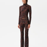 MON - Turtleneck velvet top with devoré detail