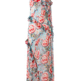 MONICA - Scarf and ruffle-detailed maxi dress