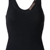 PIANZA - Logo detailed knit tank top