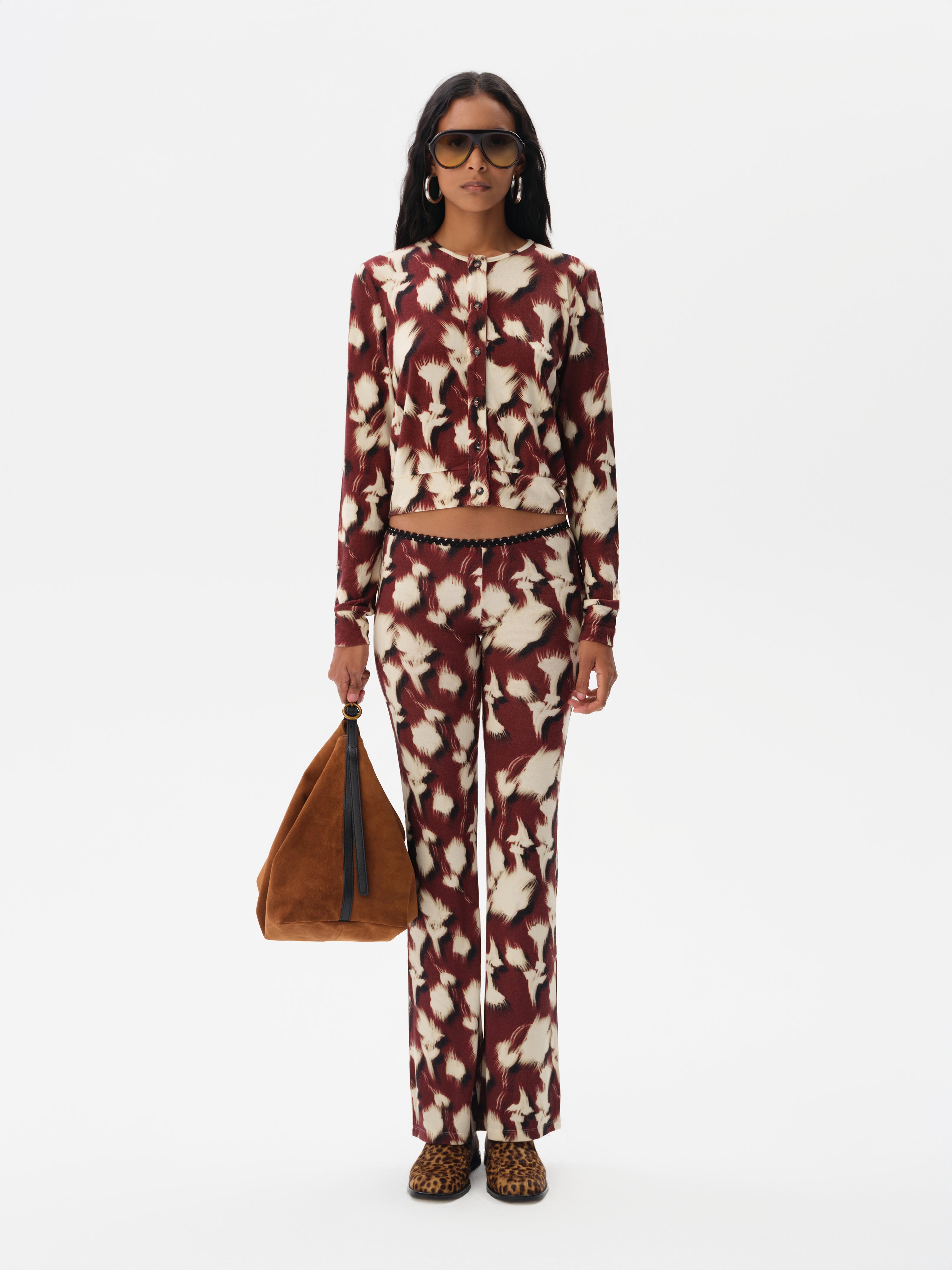 FLO - Printed jersey flare pants