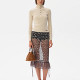 ROSALIE - Sequined ruffle trimmed skirt with mini shorts