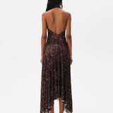 SEGNOR - Open-back halter velvet devoré dress