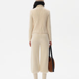 LESNA - High-neck cable knit vest