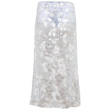 WELLS - Sequin-embellished sheer midi skirt with mini shorts