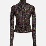 MON - Turtleneck velvet top with devoré detail