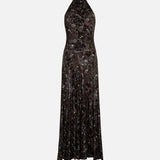 SEGNOR - Open-back halter velvet devoré dress