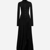 VESPER - High-neck button jersey dress