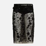 ESTELLE - Embroidered skirt with mini shorts and a belt