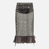 ROSALIE - Sequined ruffle trimmed skirt with mini shorts