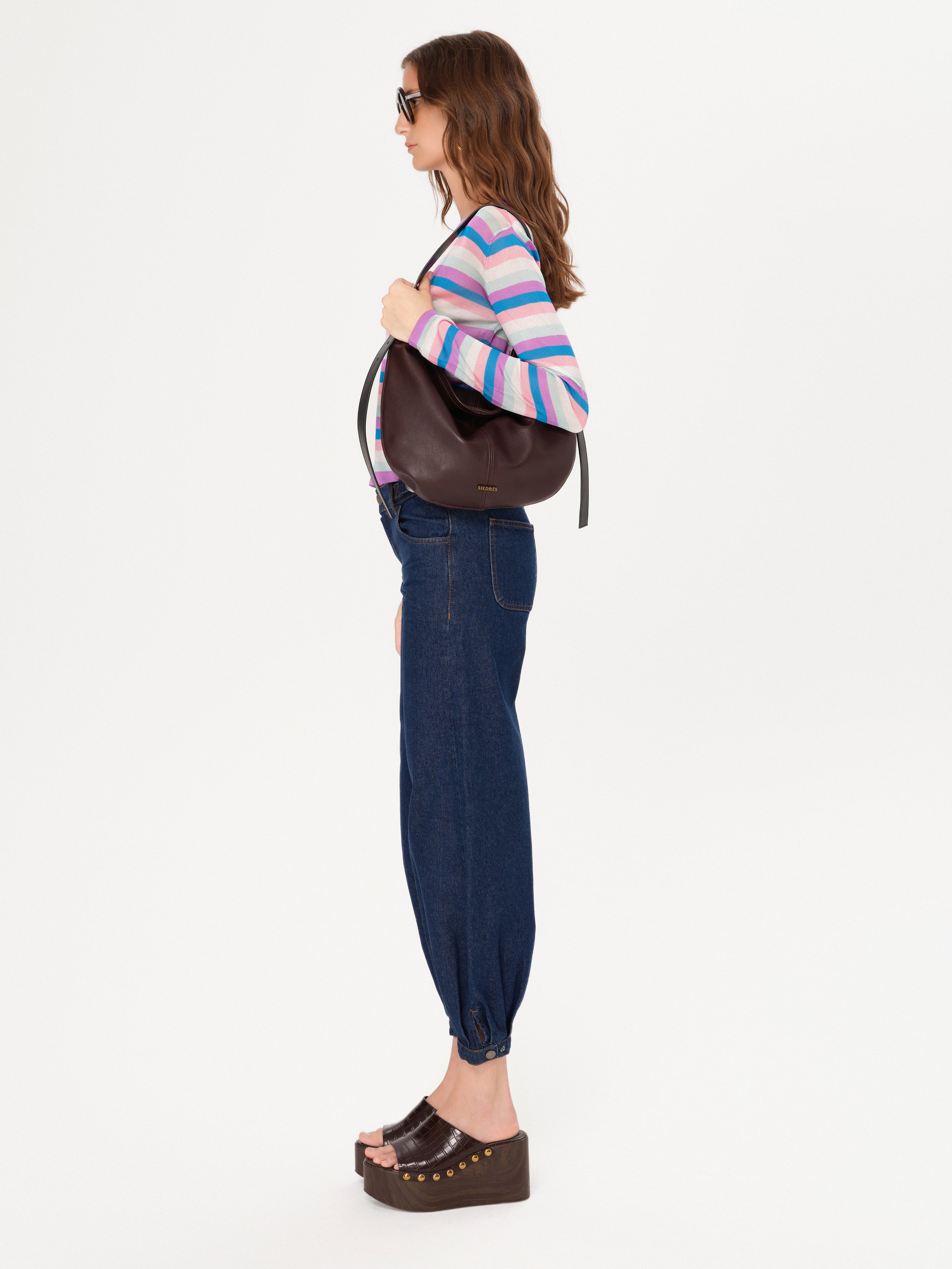 TEX - Pinky striped long sleeve knit top