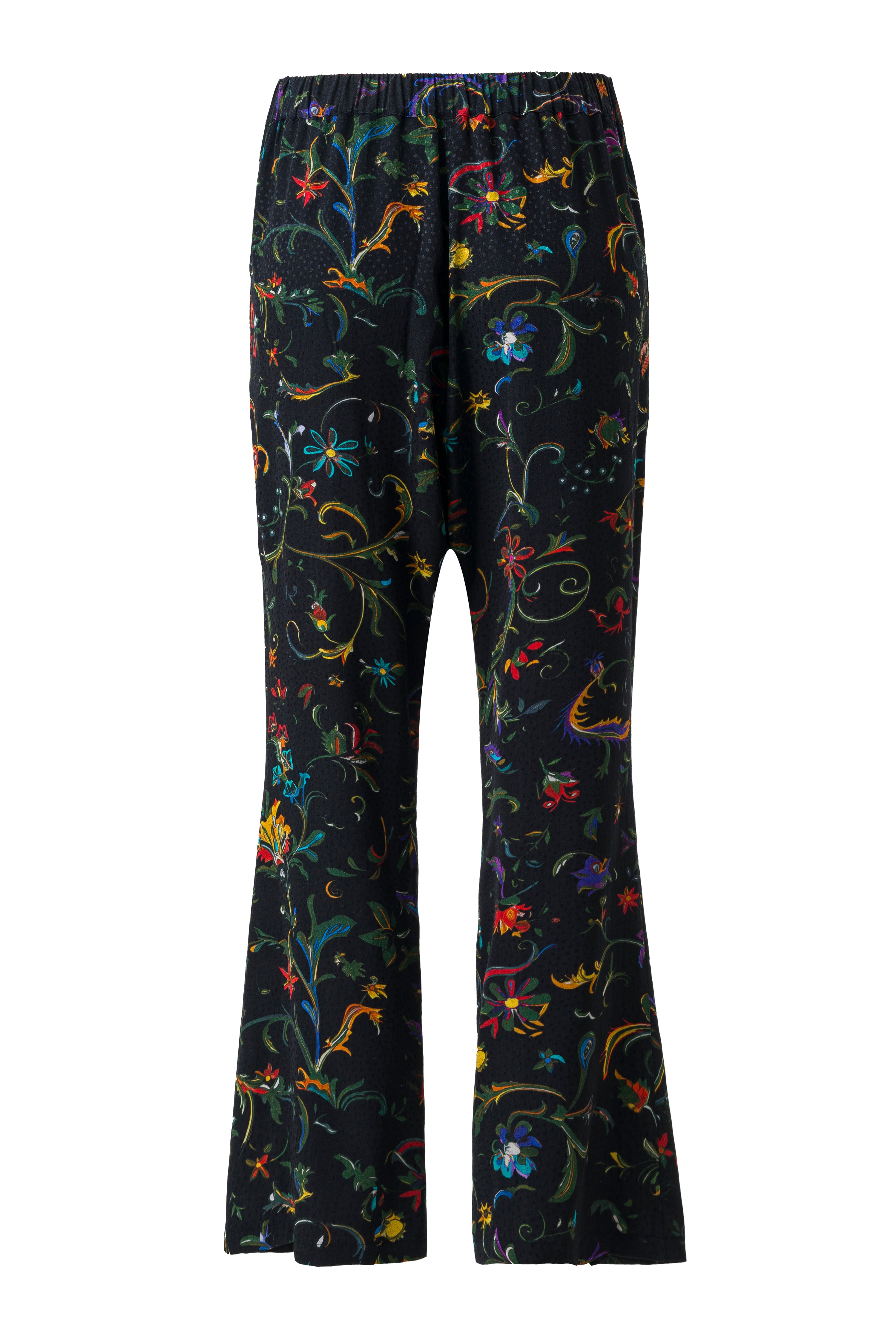 SHELA - Satin flare pants with contrast belt