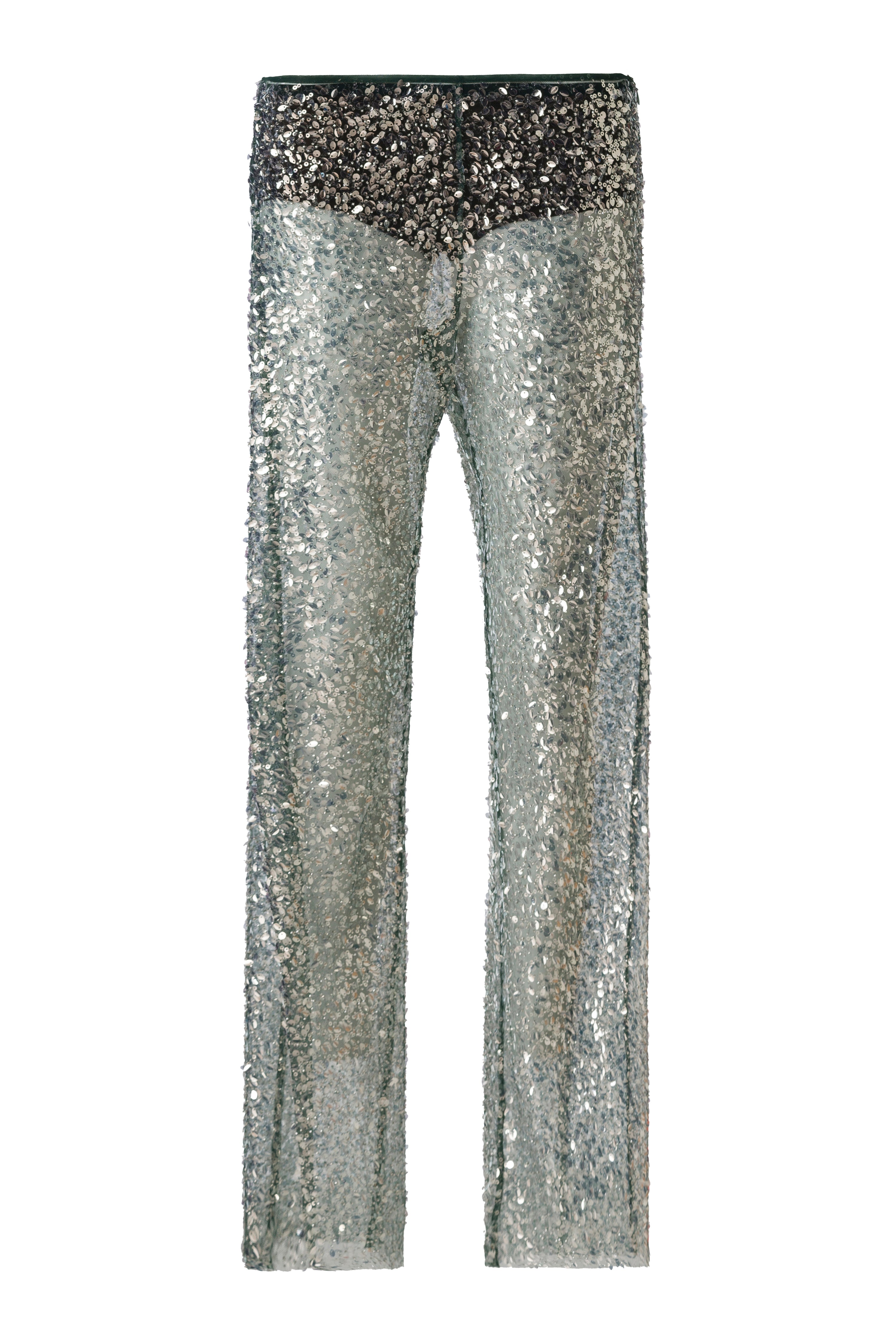 ALEXIUM - Sequined semi-sheer pants with mini shorts