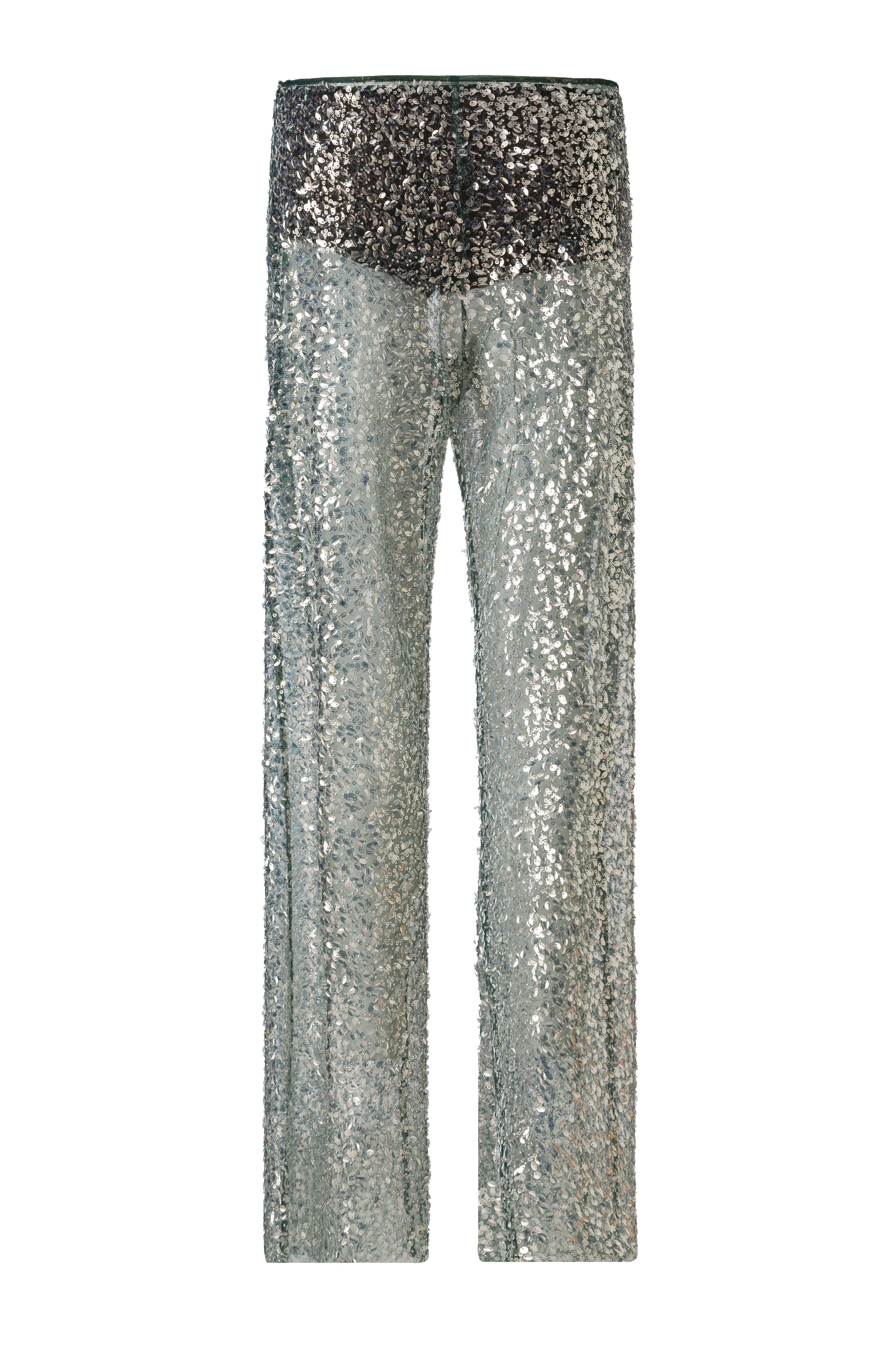ALEXIUM - Sequined semi-sheer pants with mini shorts