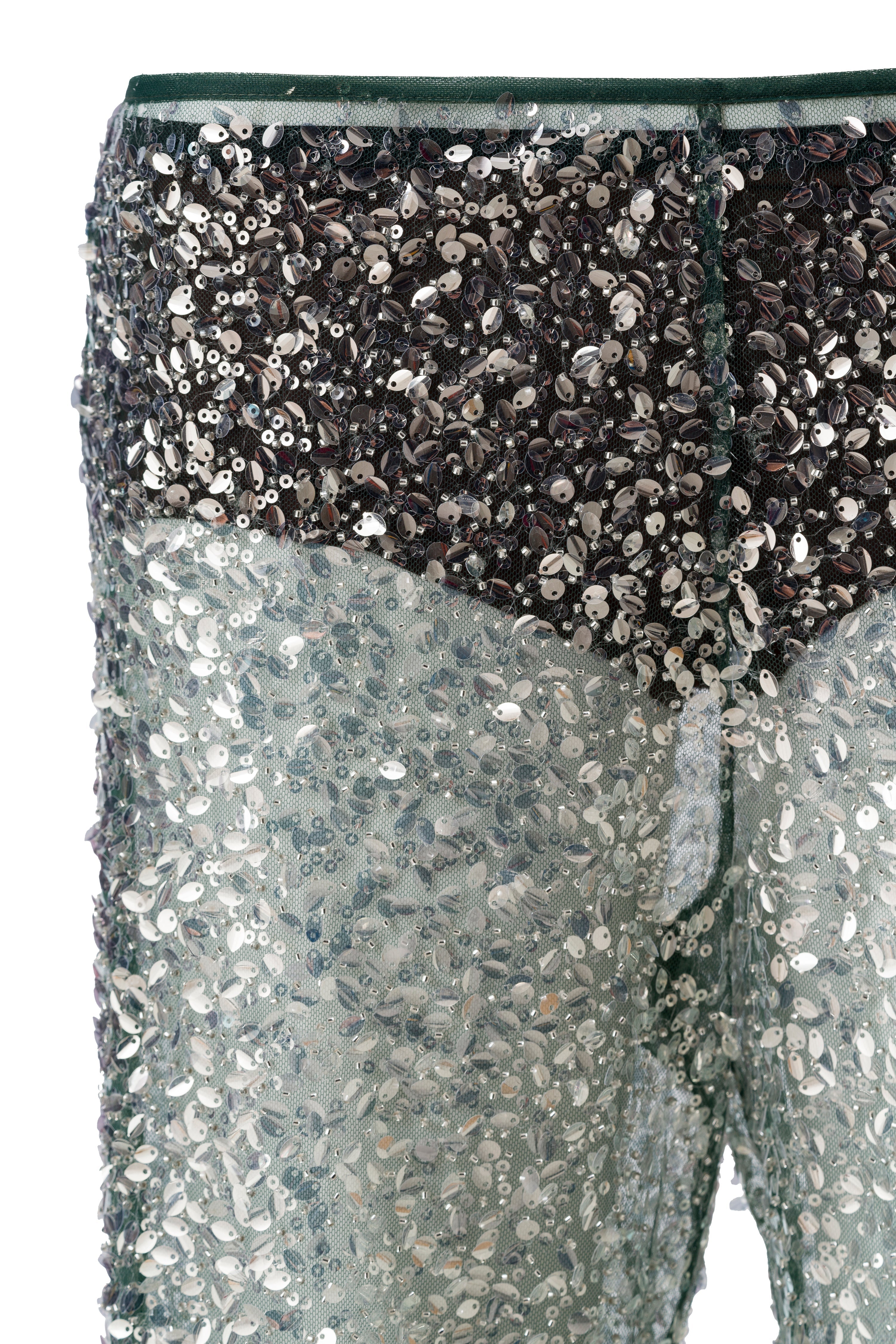 ALEXIUM - Sequined semi-sheer pants with mini shorts