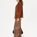 ASEAN - Contrast top-stitch detailed suede leather blazer