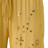 AURILIE - Bead-embellished crop leg pants