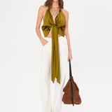 BERTILLE - Halter top with bow-tie