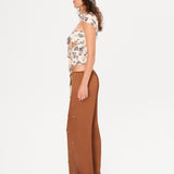 CHILER - Floral-printed front tie top