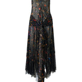 CLAUDIA - Printed slip maxi dress with a front tie