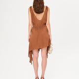 CLEMENS - Ruched mini dress with asymmetric hemline