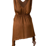 CLEMENS - Ruched mini dress with asymmetric hemline