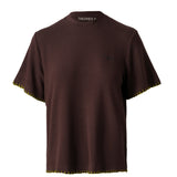 DEMURES - Contrast-stitched detailed oversized t-shirt
