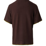 DEMURES - Contrast-stitched detailed oversized t-shirt