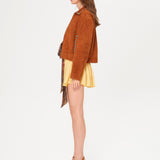 IOARIS - Stud detailed suede jacket