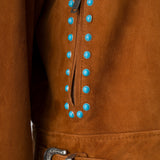 IOARIS - Stud detailed suede jacket