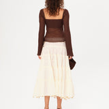 JAMIE - Broderie anglaise maxi skirt