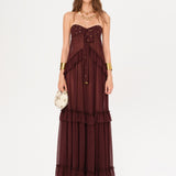 JOSIANE - Bead-embellished ruffled maxi dress