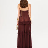 JOSIANE - Bead-embellished ruffled maxi dress