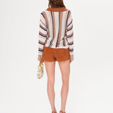 LEA - Stud detailed front-tie suede shorts