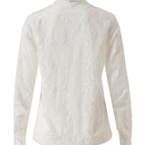 LESA - Flower appliqué detailed button-down shirt