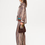 MANOCE - Striped wide-leg pants with scarf-detailed drawstring