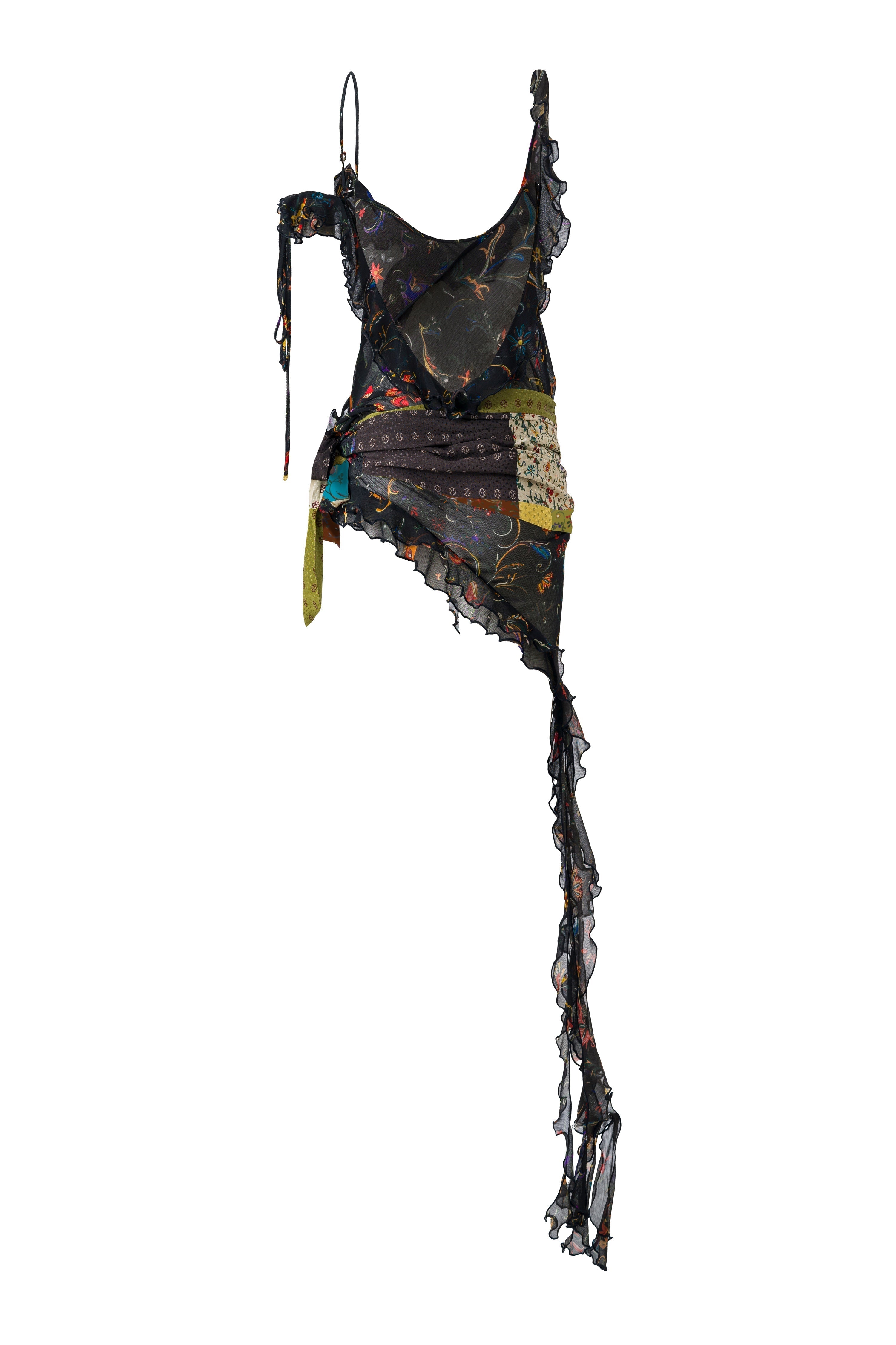 MESSIAS - Open-back mini dress with ruffle details