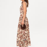 MINDY - Floral-printed ruffled maxi dress