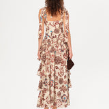 MINDY - Floral-printed ruffled maxi dress
