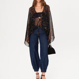 MISSY - Harem fit denim with metal buckles on the sides