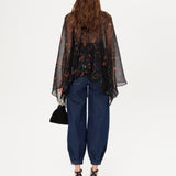 MISSY - Harem fit denim with metal buckles on the sides