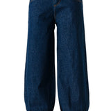 MISSY - Harem fit denim with metal buckles on the sides