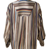 MONINA - Striped button-down shirt with front pockets