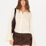 MORA - Fluted sleeve cropped shirt