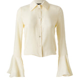 MORA - Fluted sleeve cropped shirt
